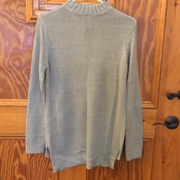 NWT size M Alya long V neck sweater in grey - Picture 3 of 5